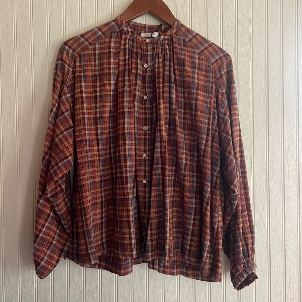 DOEN Jane Blouse in Austen Plaid XS